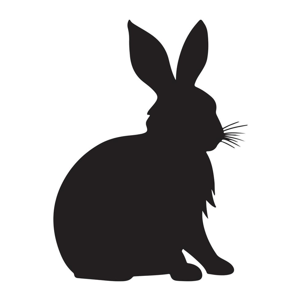 Bunny black Silhouette vector