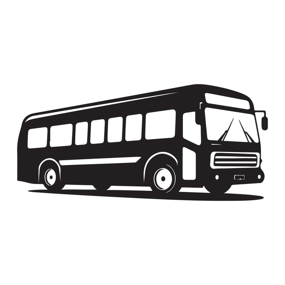 Bus black Silhouette vector