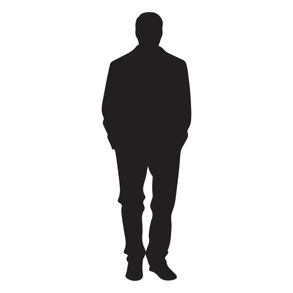 Black Silhouette male full body vector