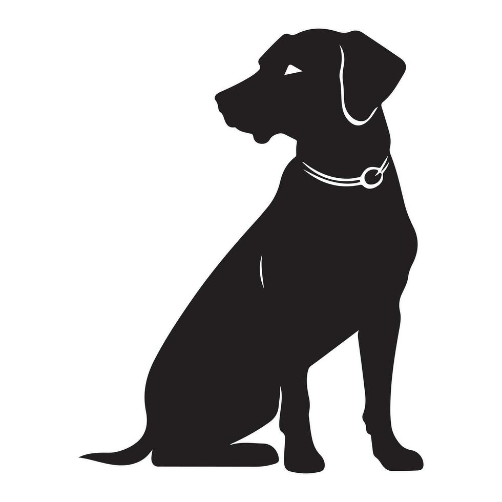 A black Silhouette Bella dog vector