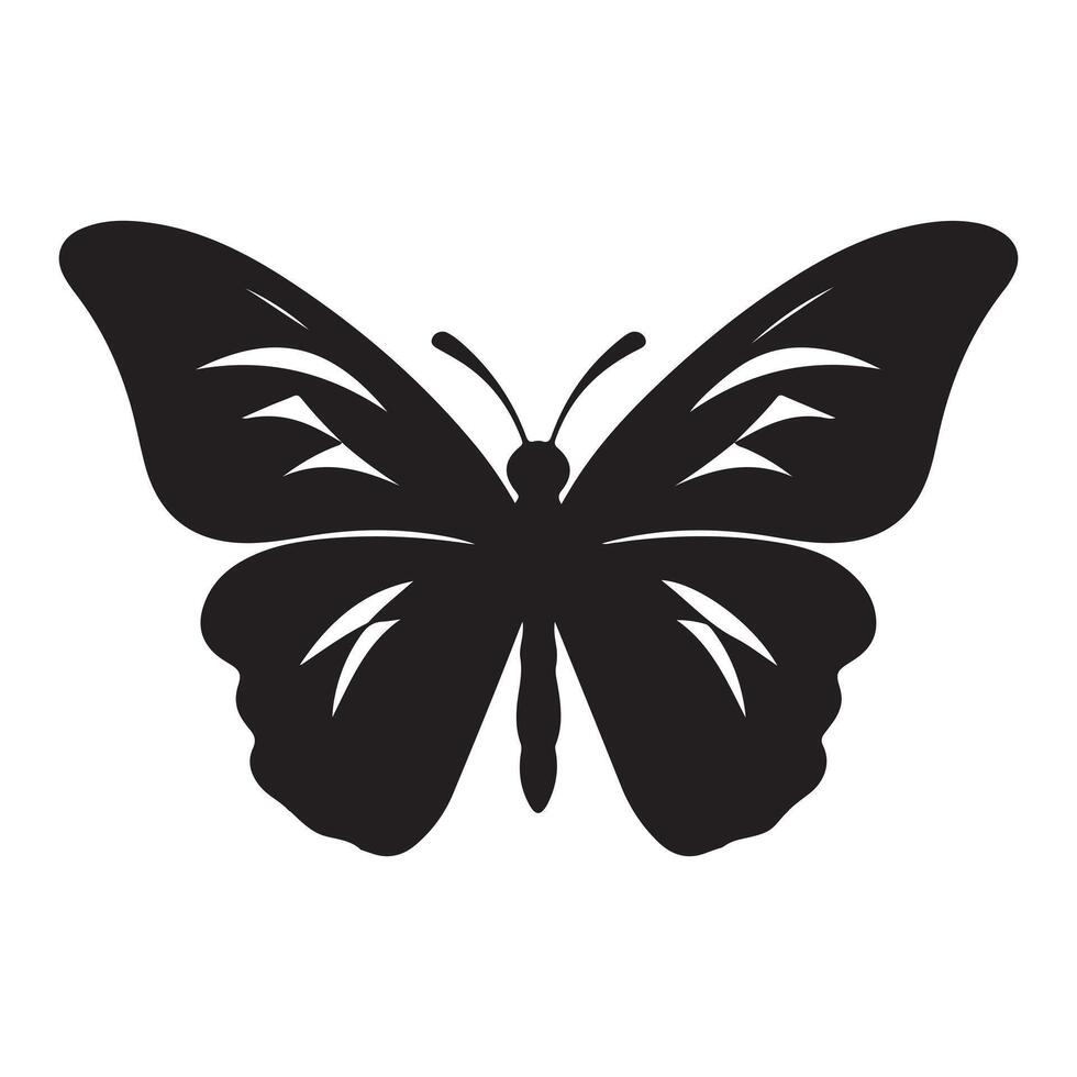 Butterfly black Silhouette vector