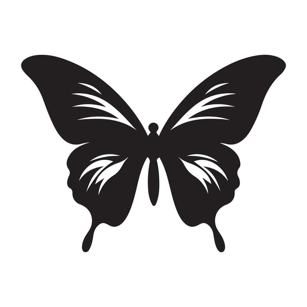 mariposa negro silueta vector