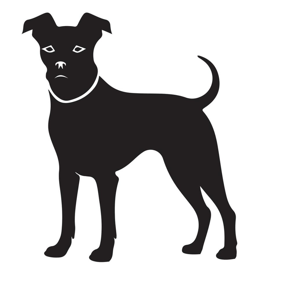 cobre perro negro silueta vector