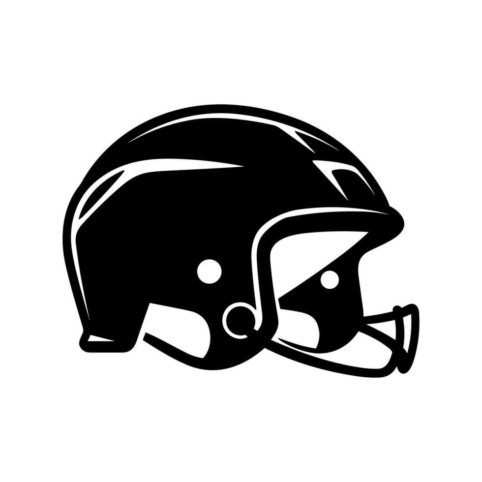 Hockey helmet silhouette vector. vector