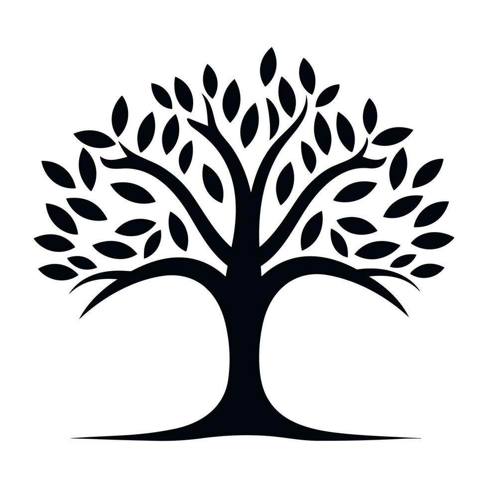 Tree silhouette vector. vector