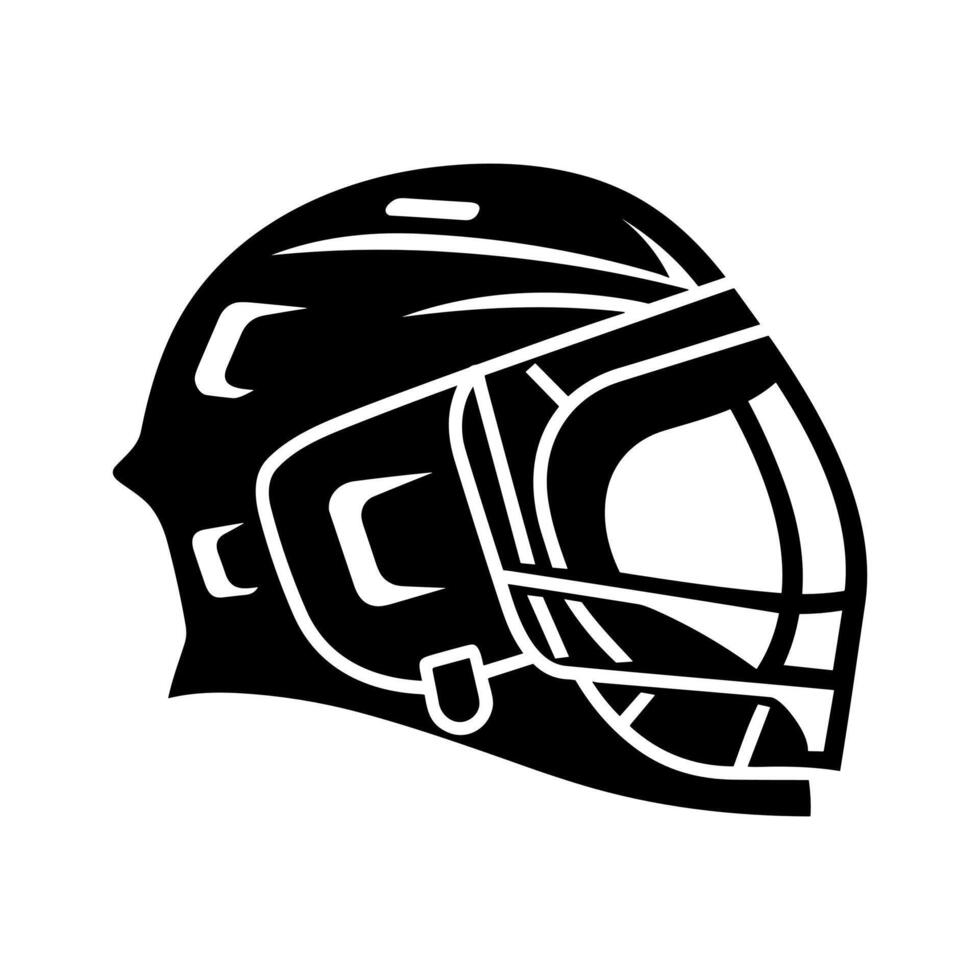 Hockey helmet silhouette vector. vector