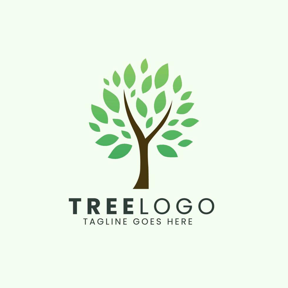 Tree Icon Logo Design, Nature trees vector illustration logo design.