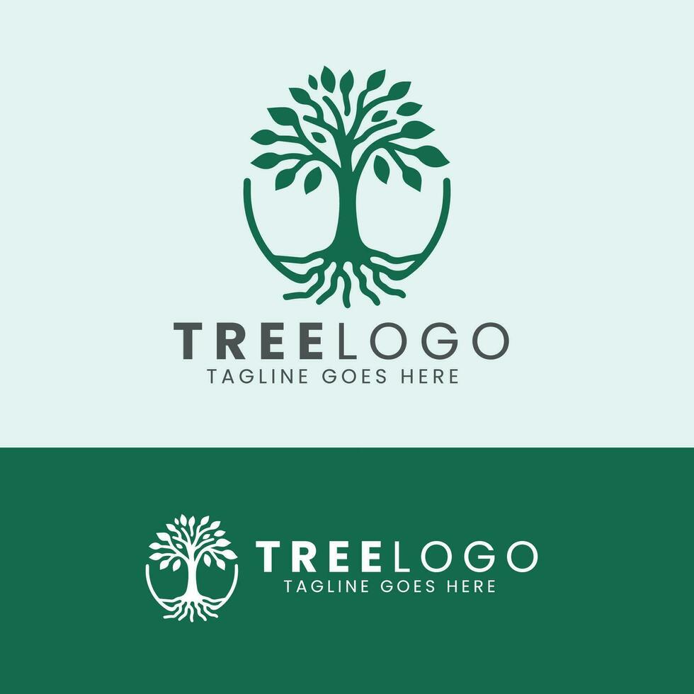 árbol icono logo diseño, naturaleza arboles vector ilustración logo diseño.