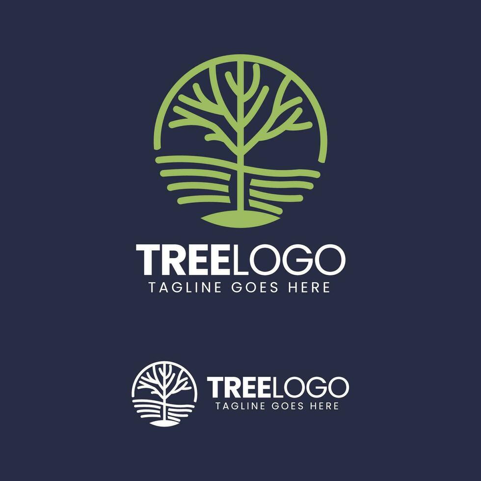 Tree Icon Logo Design, Nature trees vector illustration logo design.