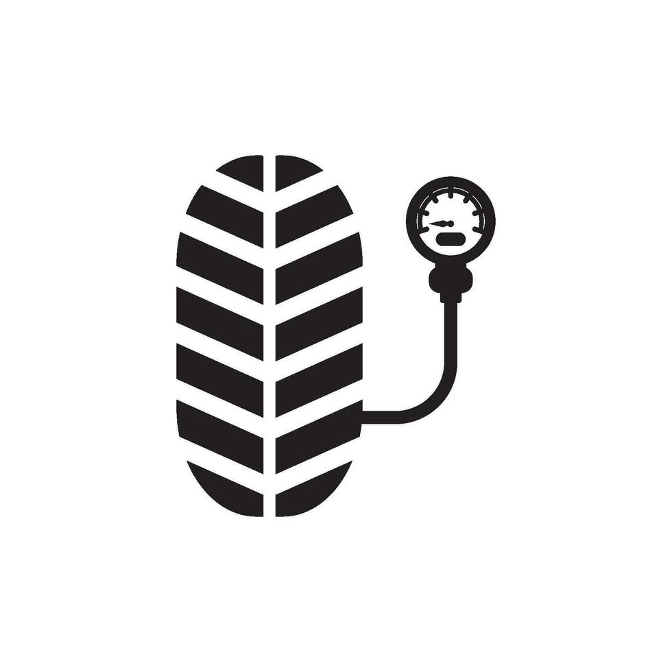 Tire pressure gauge icon logo vector illustration design template.