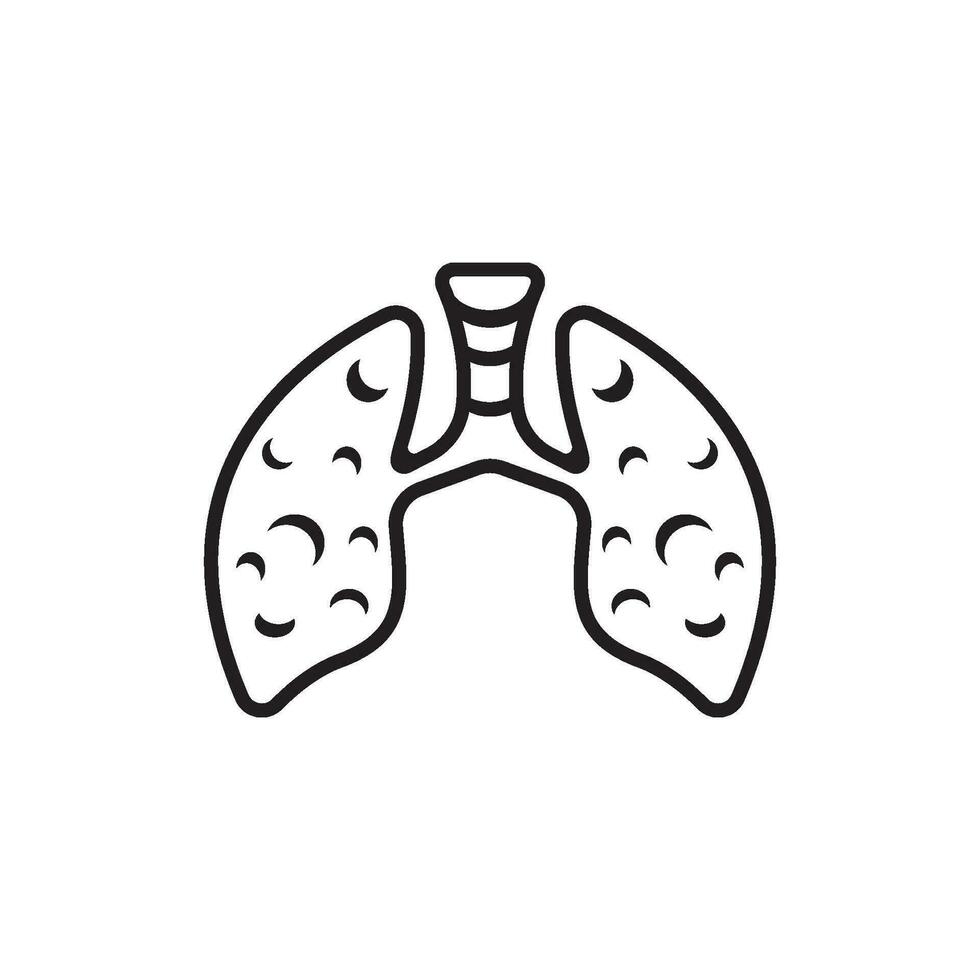 Lungs logo icon symbol vector template illustration design.