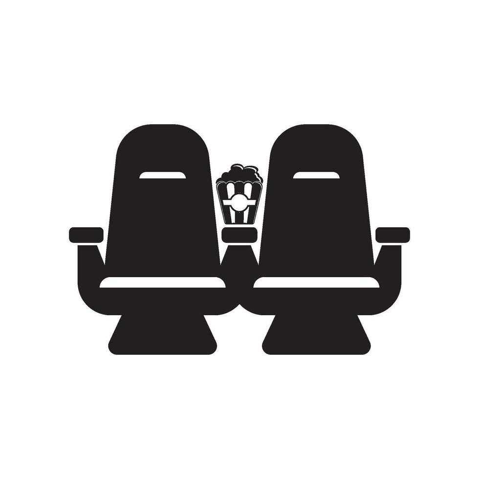 Cinema seat logo icon symbol vector design template illustration.