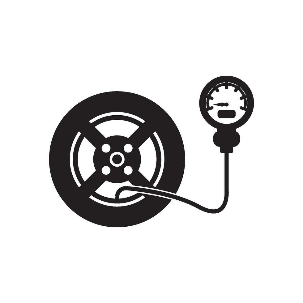 Tire pressure gauge icon logo vector illustration design template.