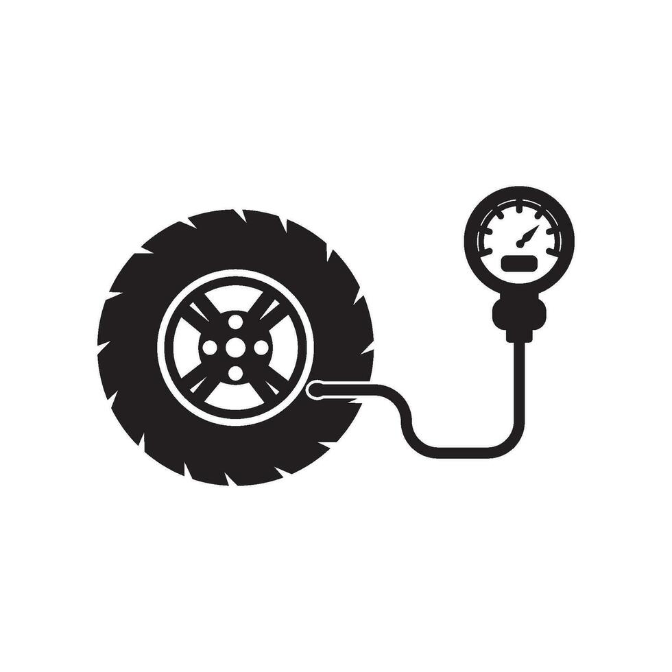 Tire pressure gauge icon logo vector illustration design template.