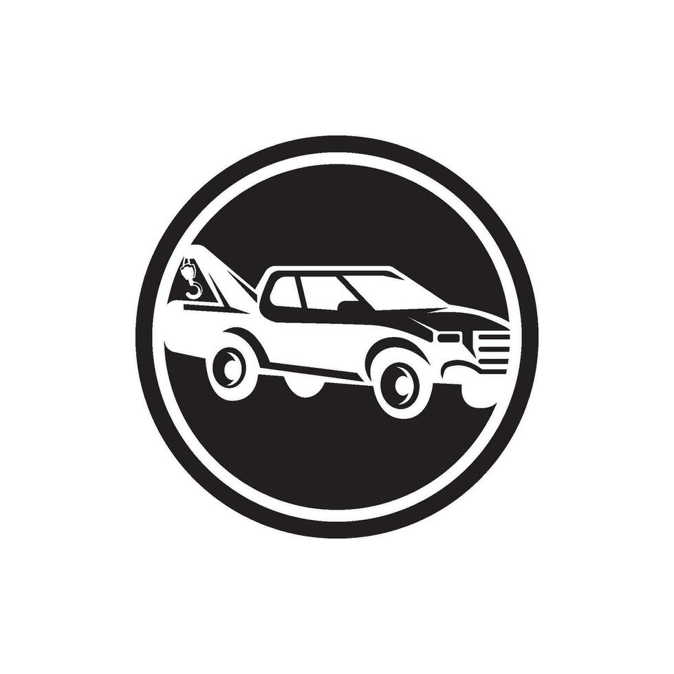 remolcar coche icono logo vector ilustración diseño modelo