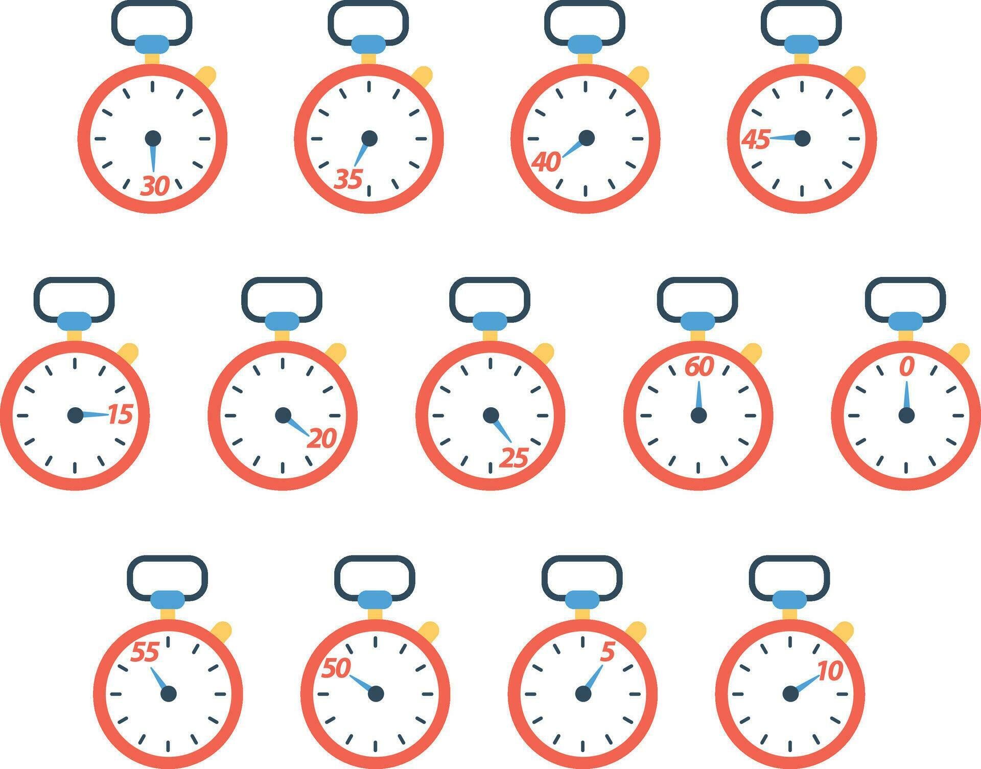 Timer and Stopwatch Flat Design Collection, Time Illustration 34104496