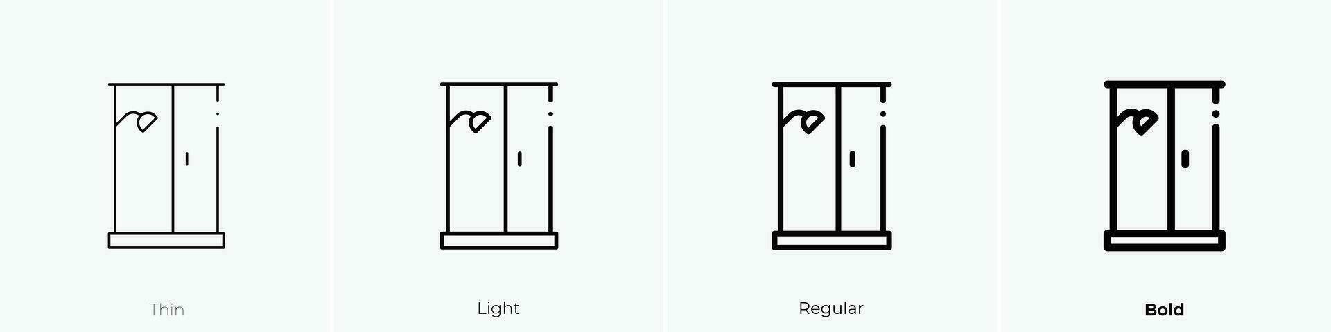 shower icon. Thin, Light, Regular And Bold style design isolated on white background vector