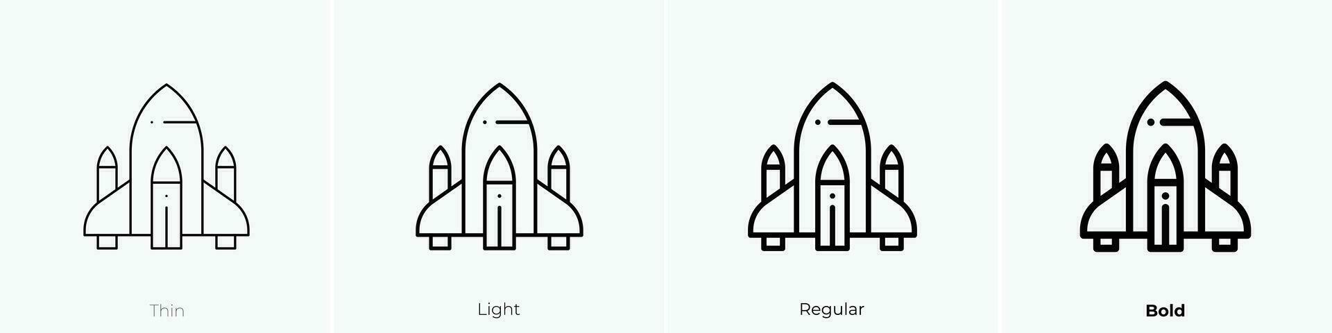 shuttle icon. Thin, Light, Regular And Bold style design isolated on white background vector