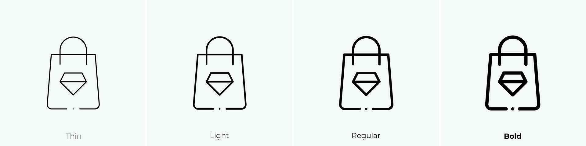 shopping bag icon. Thin, Light, Regular And Bold style design isolated on white background vector