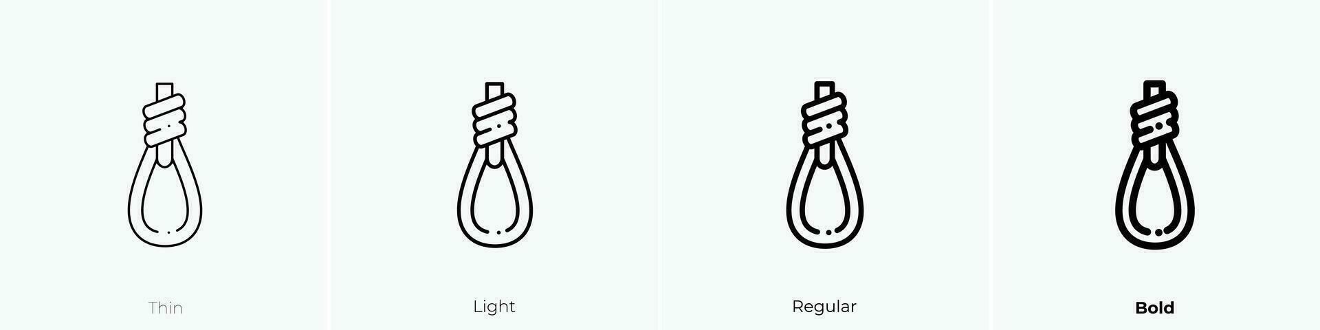 rope icon. Thin, Light, Regular And Bold style design isolated on white background vector
