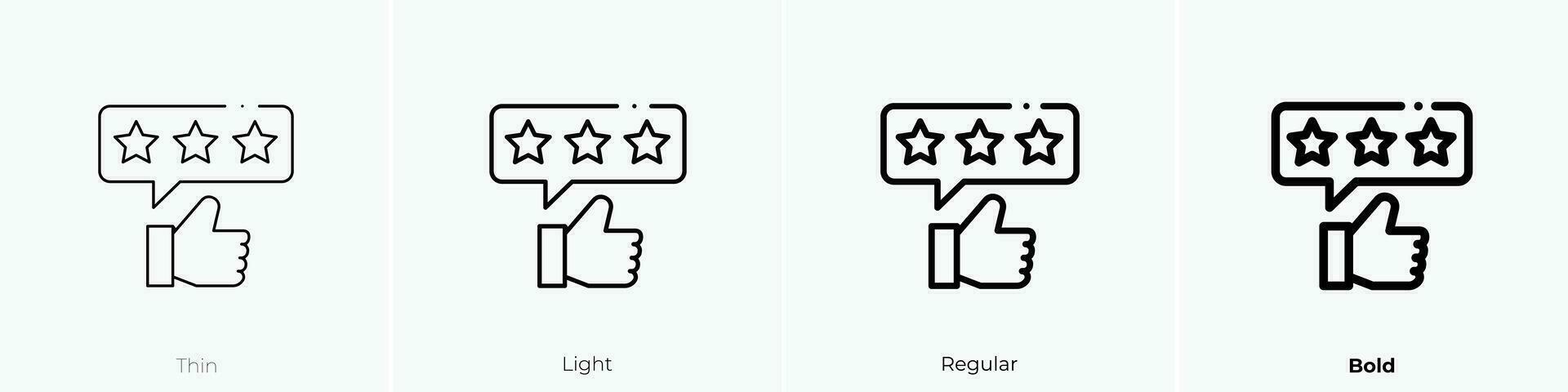 review icon. Thin, Light, Regular And Bold style design isolated on white background vector
