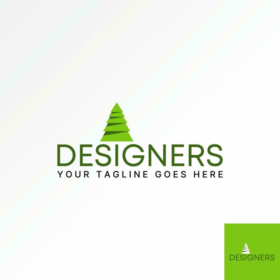 Logo design graphic concept creative premium abstract vector stock unique word DESIGNERS or I font with simple tree. Related to monogram green nature