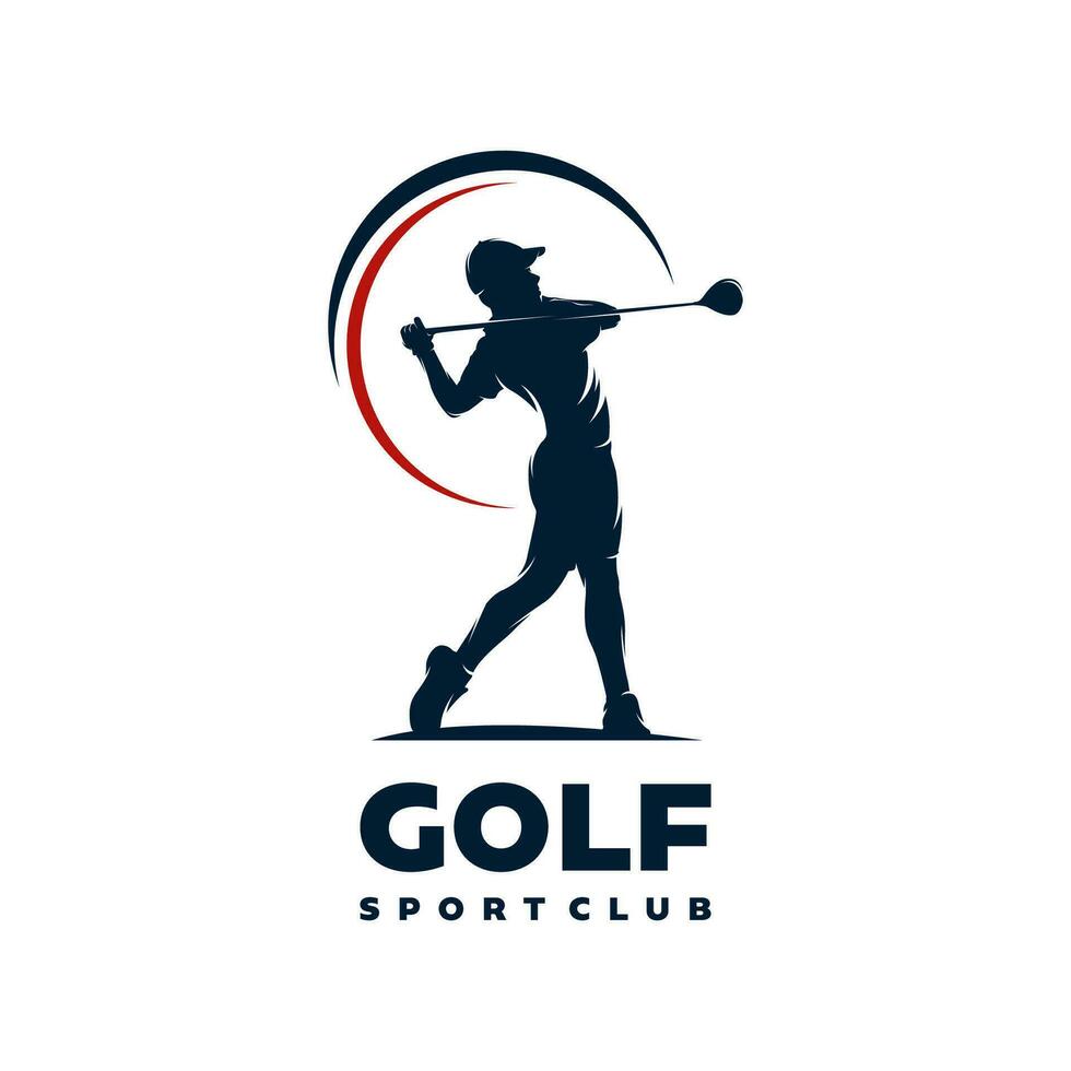 Men's golf sports logo design vector