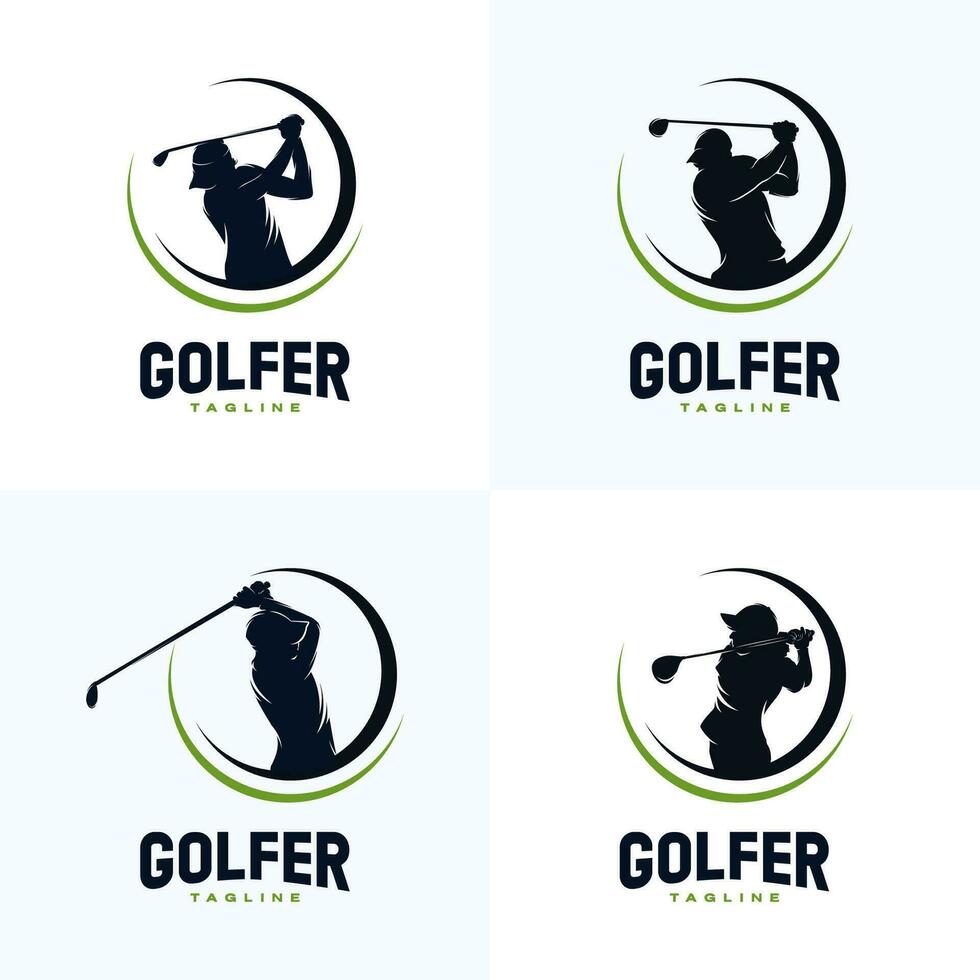 Golfer sport logo design template vector