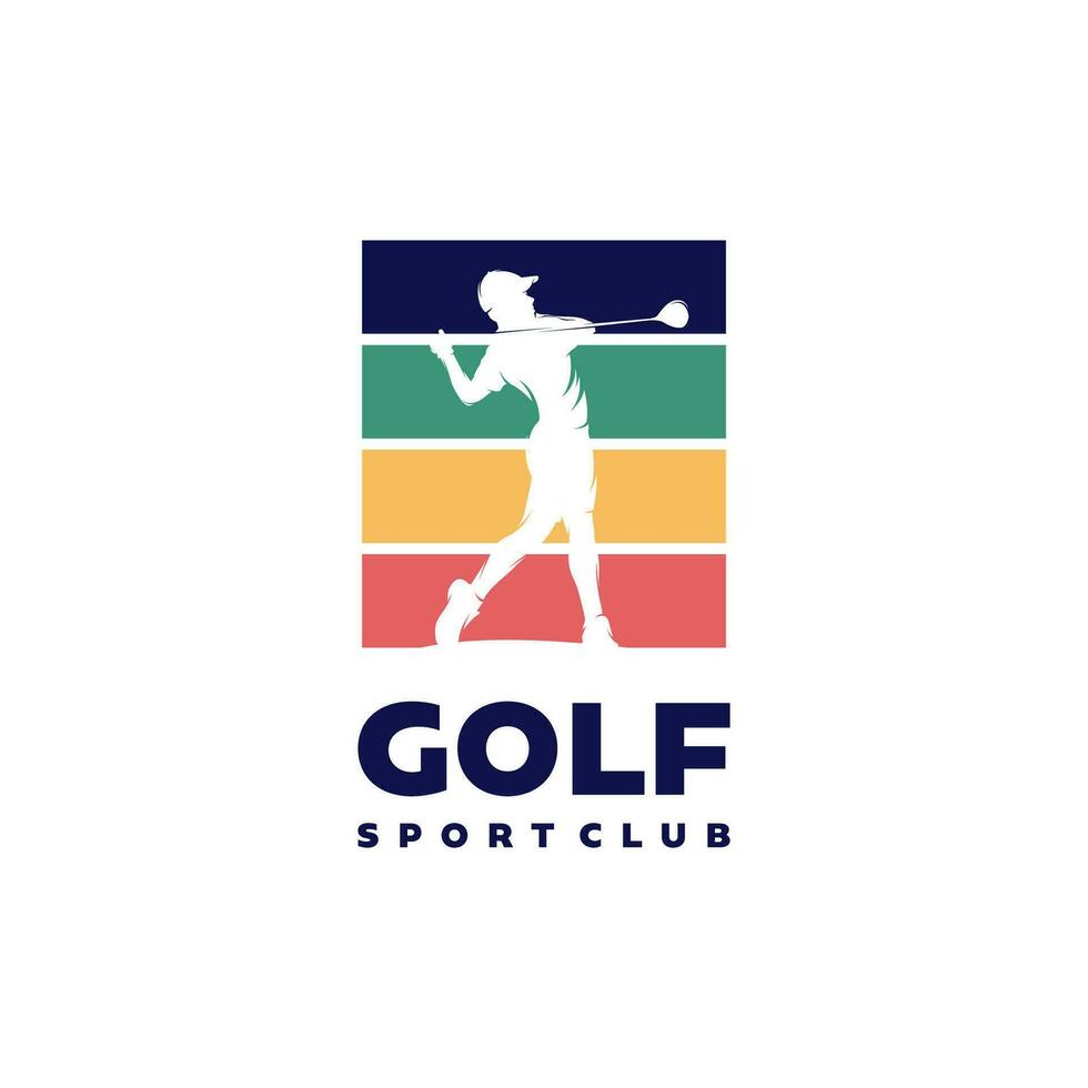 Clásico golf club logo diseño vector ilustración