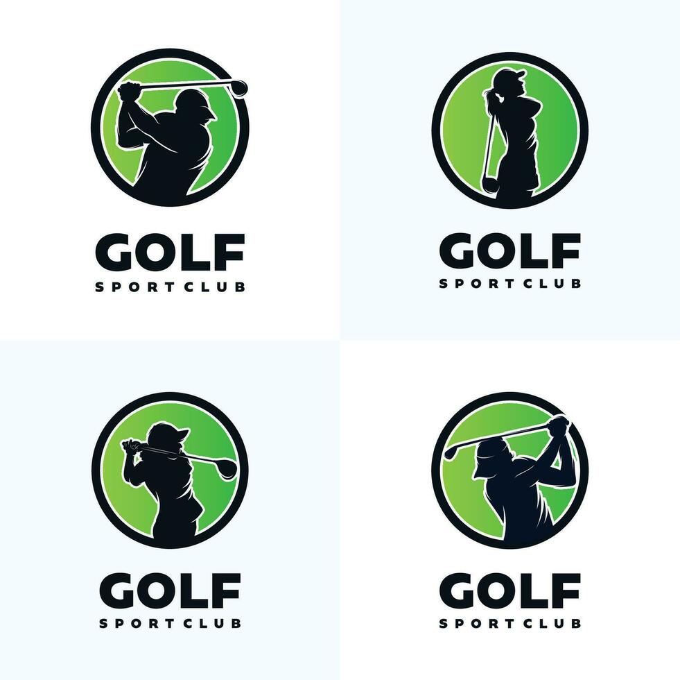 Golf Sport Silhouette Logo Design Template vector