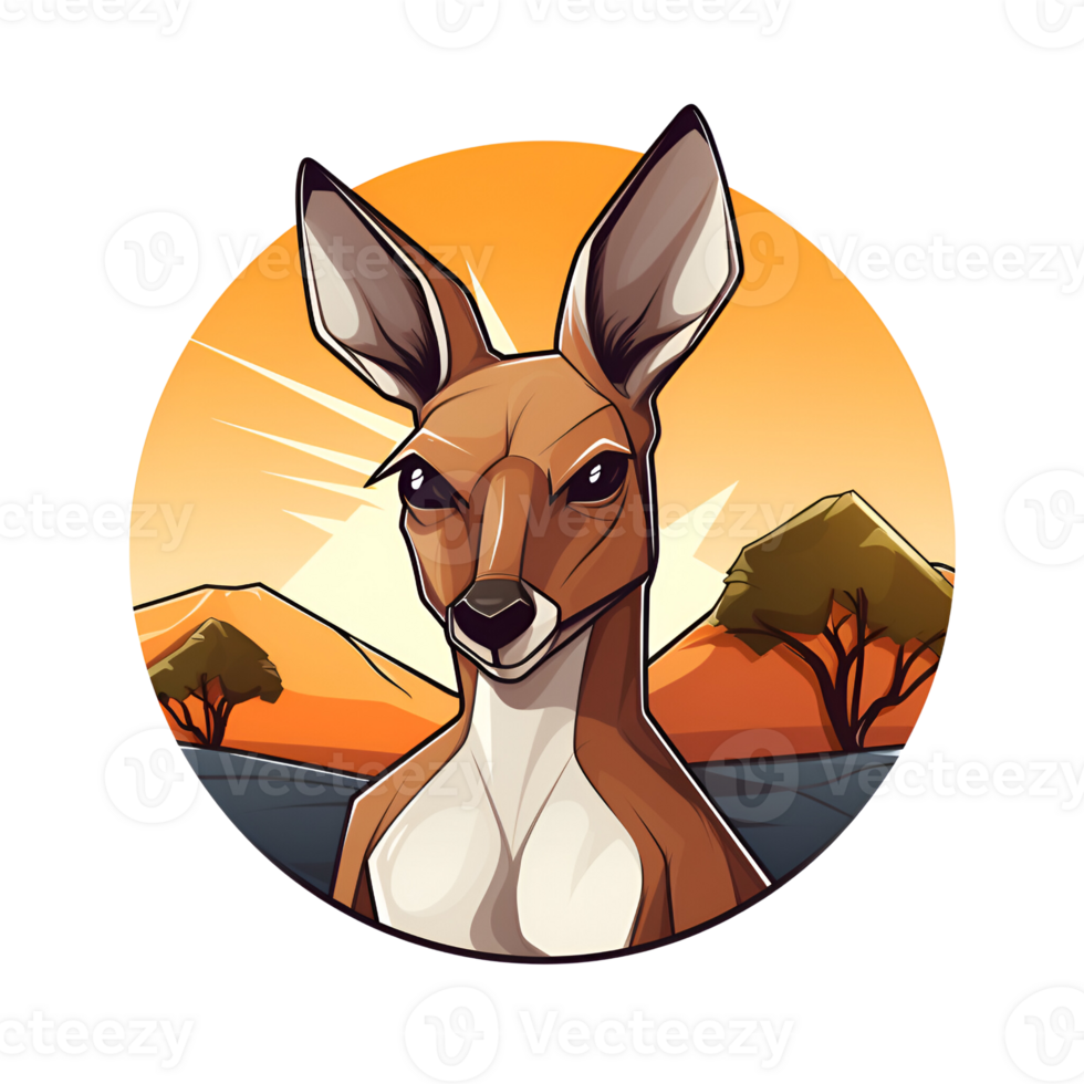 Kangaroo Artistic Style Painting Drawing Illustration No Background Perfect for Print on Demand Merchandise AI Generative png