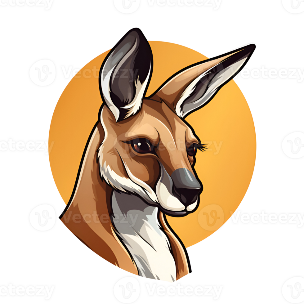 Kangaroo Artistic Style Painting Drawing Illustration No Background Perfect for Print on Demand Merchandise AI Generative png