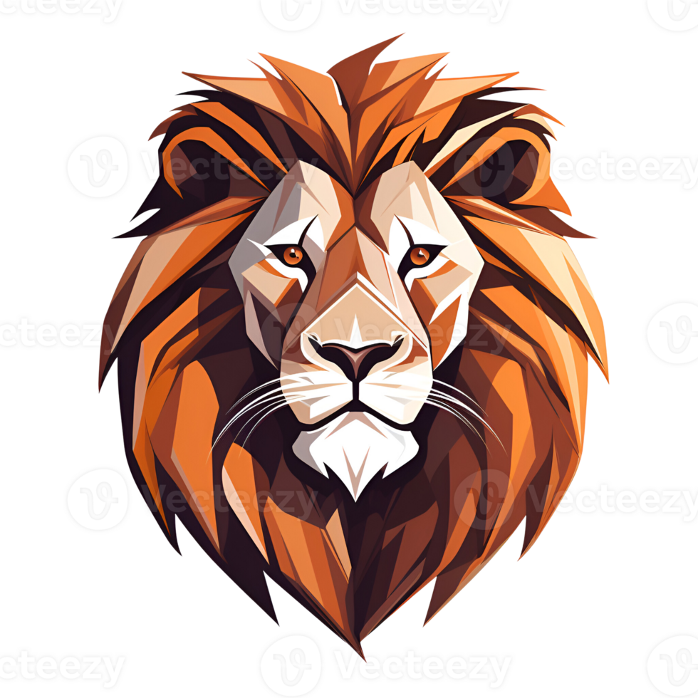 Lion Cartoon Style Logo Painting Drawing Illustration No Background Perfect for Print on Demand Merchandise AI Generative png