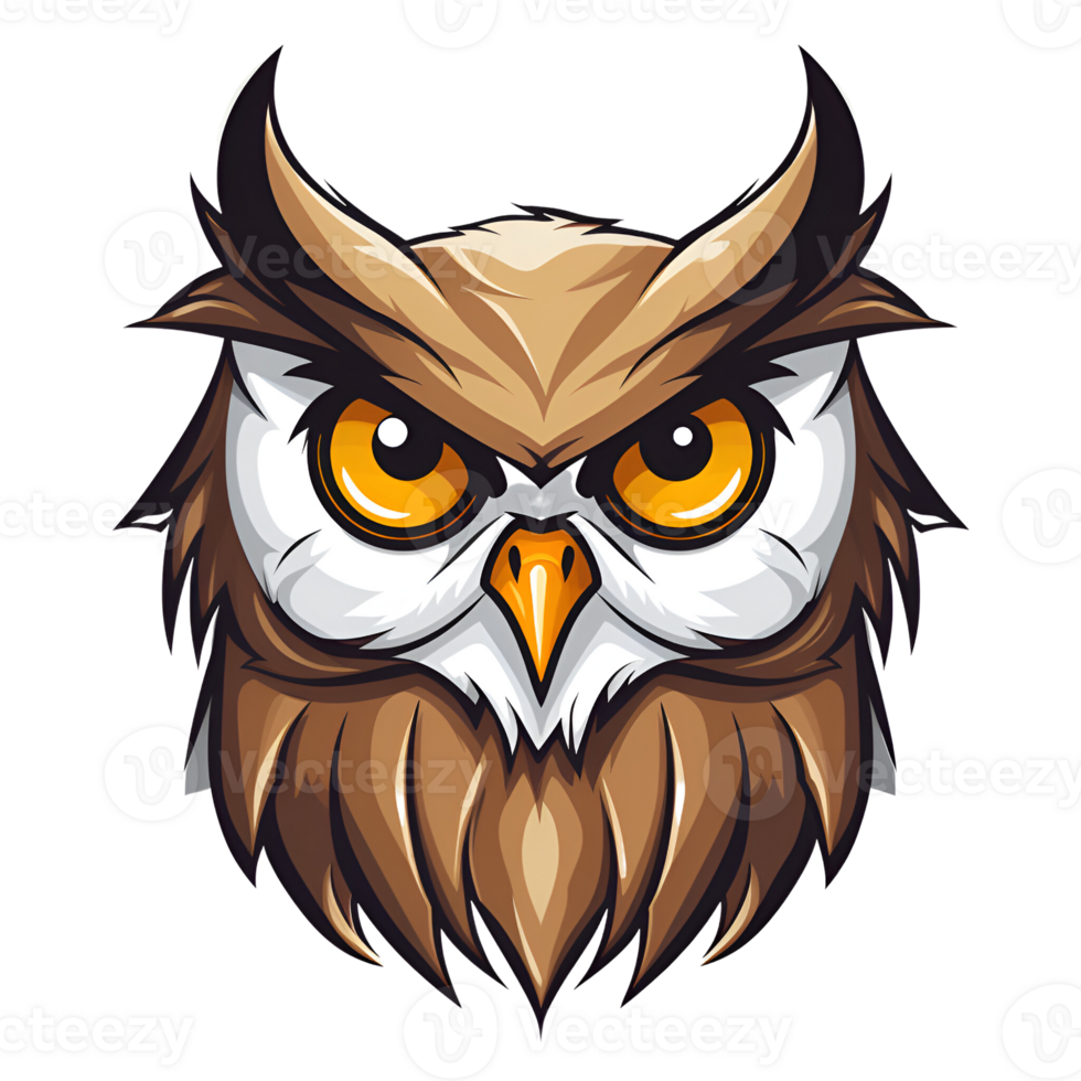 Cartoon Style Owl Painting Drawing Logo Painting Drawing Illustration No Background Perfect for Print on Demand AI Generative png