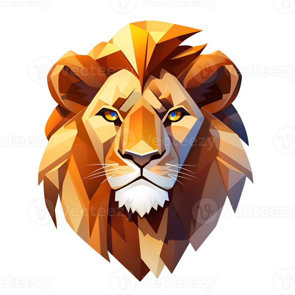Lion Cartoon Style Logo Painting Drawing Illustration No Background Perfect for Print on Demand Merchandise AI Generative png