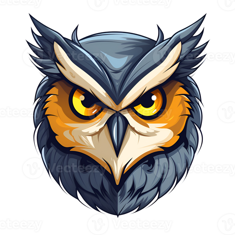 Cartoon Style Owl Painting Drawing Logo Painting Drawing Illustration No Background Perfect for Print on Demand AI Generative png