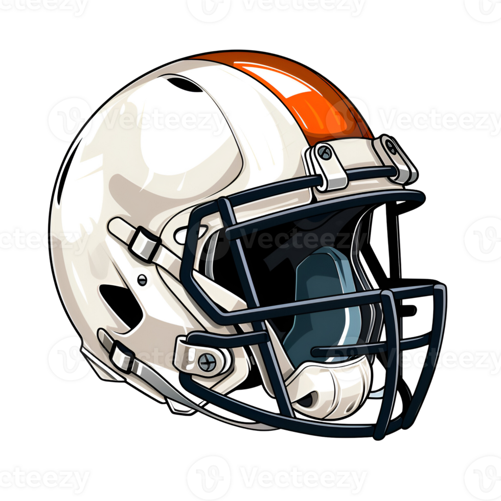 American Football Helmet Cartoon Style Painting Drawing Illustration No Background Perfect for Print on Demand Merchandise AI Generative png