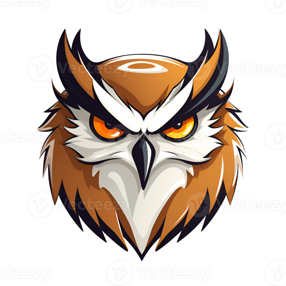 Cartoon Style Owl Painting Drawing Logo Painting Drawing Illustration No Background Perfect for Print on Demand AI Generative png