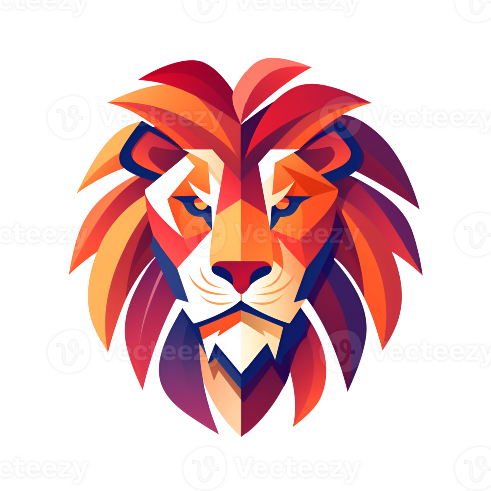 Lion Cartoon Style Logo Painting Drawing Illustration No Background Perfect for Print on Demand Merchandise AI Generative png