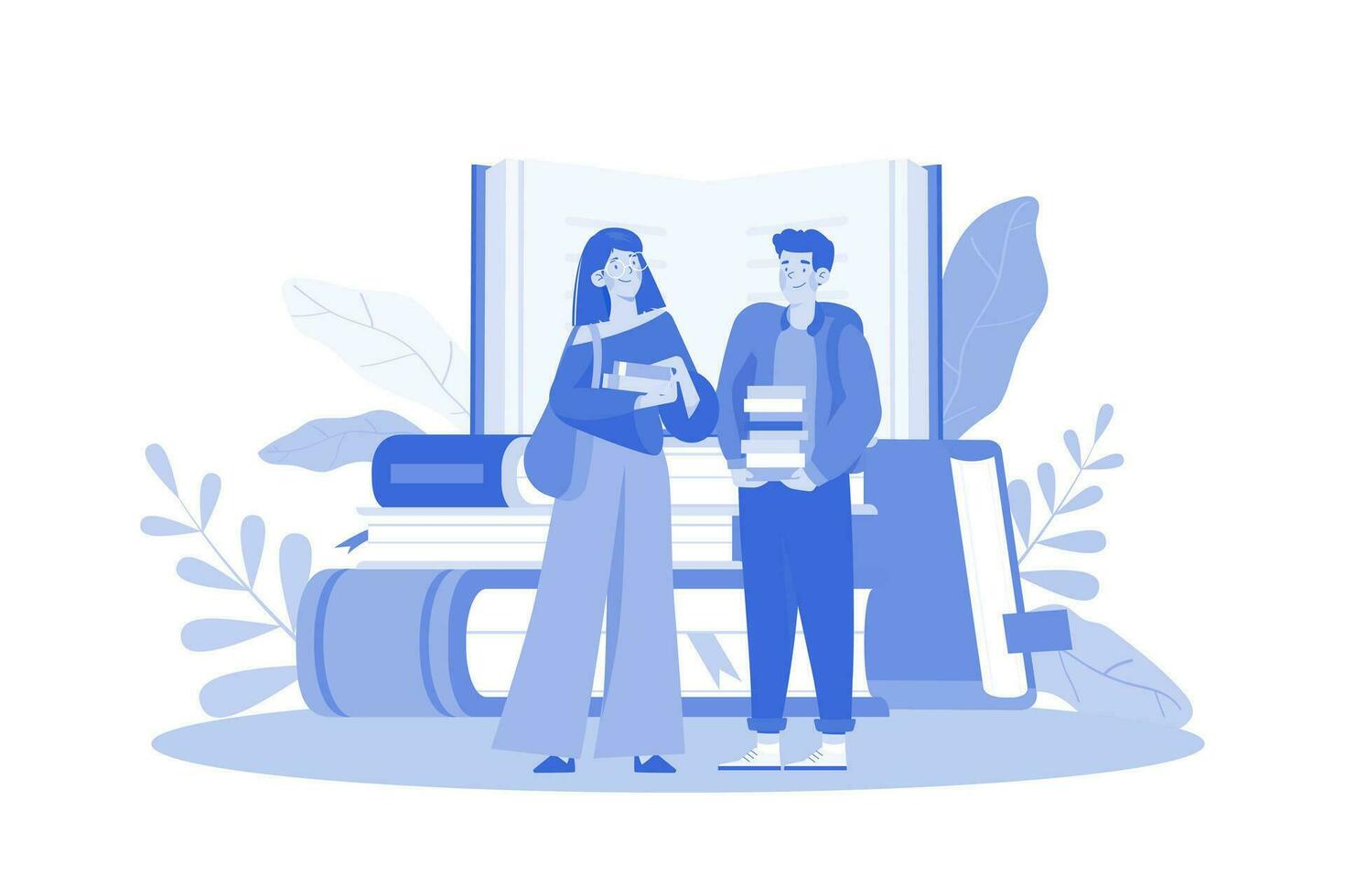 Boy Giving The Book To A Girl vector