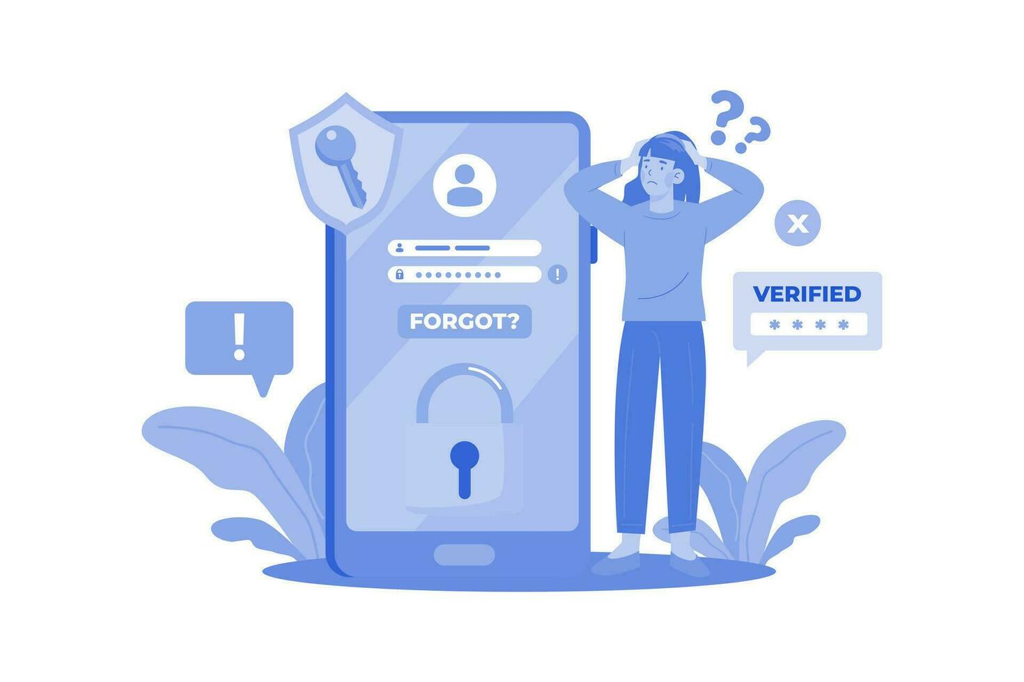 Forgot The Password Illustration concept on a white background vector