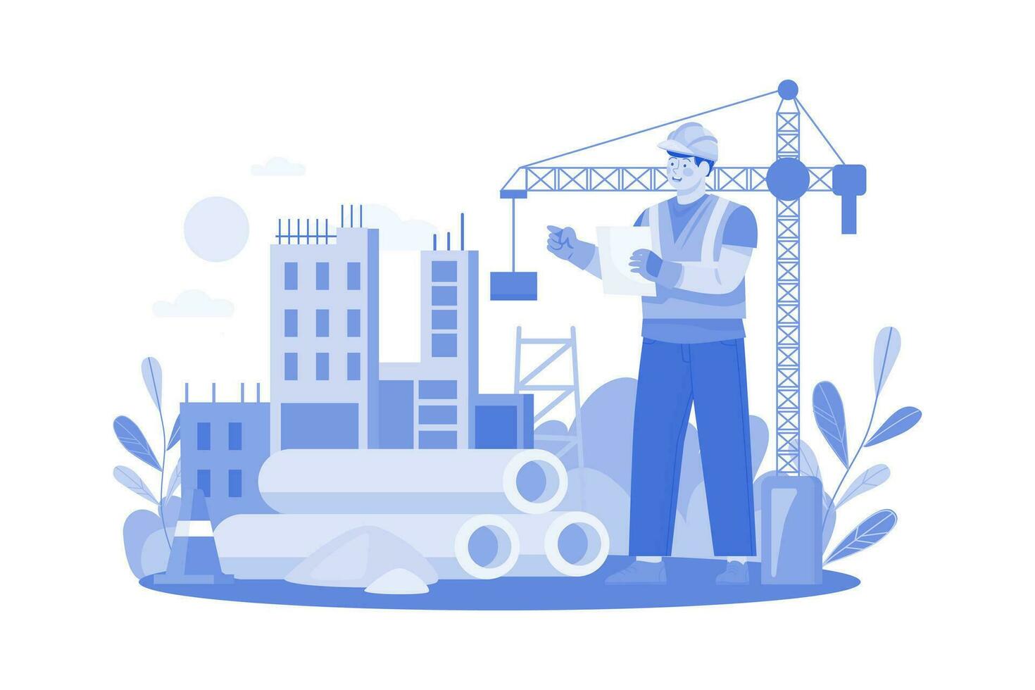 Civil Engineer Illustration concept on a white background vector