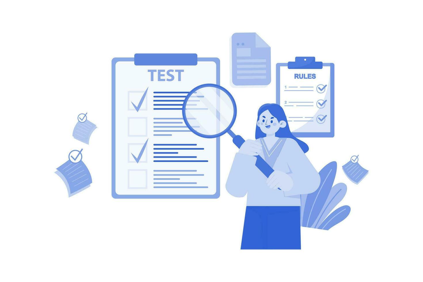 Test administrator checking test results vector