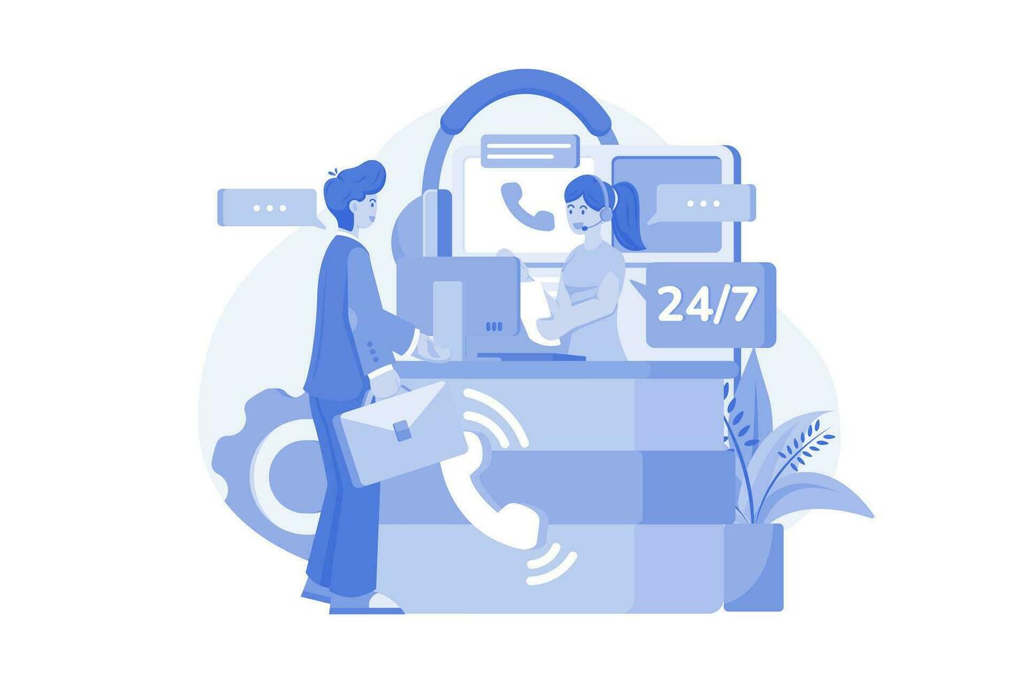 Secretary, Customer Support Center Operator vector