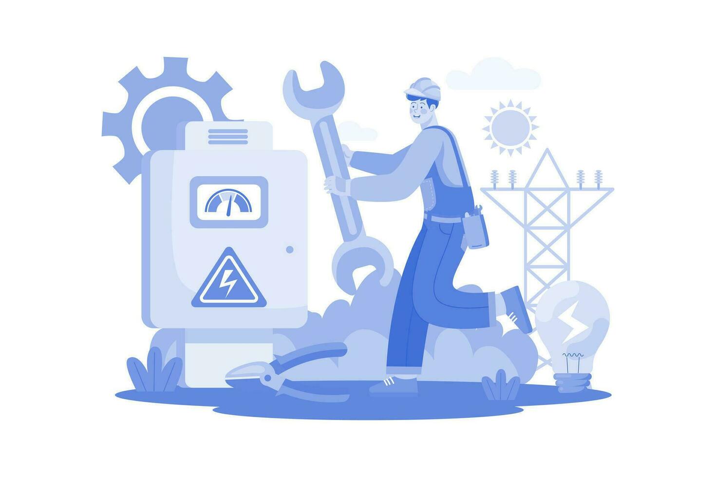 Electrical Engineer Illustration concept on a white background vector