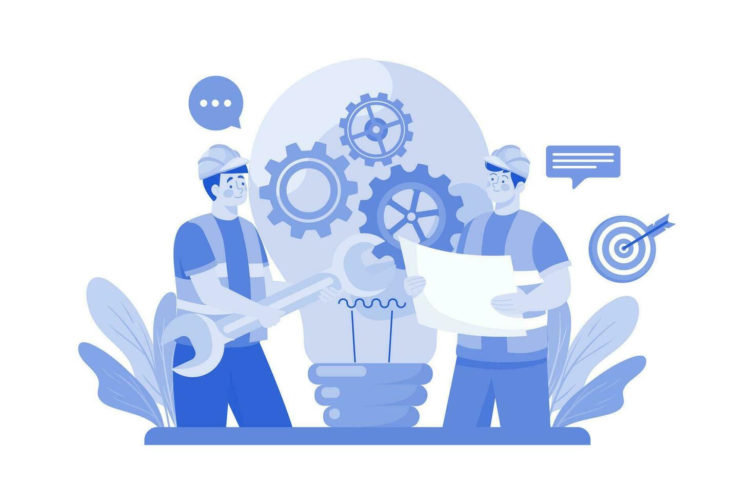 Mechanical Engineer Illustration concept on a white background vector