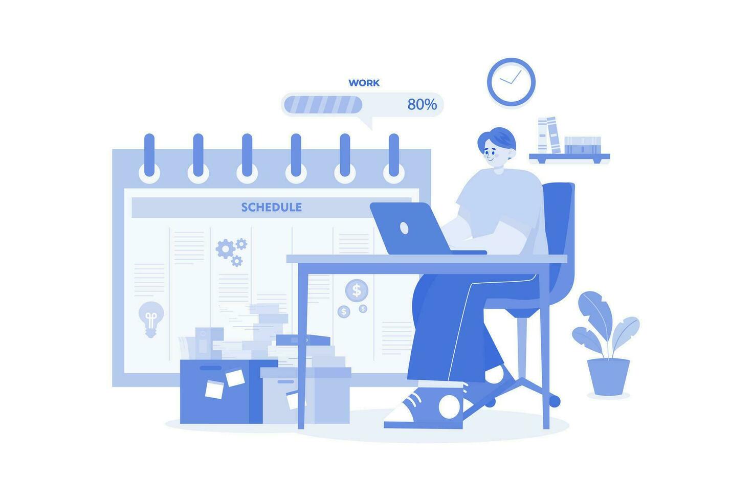 Business Employees Maintain A Schedule vector