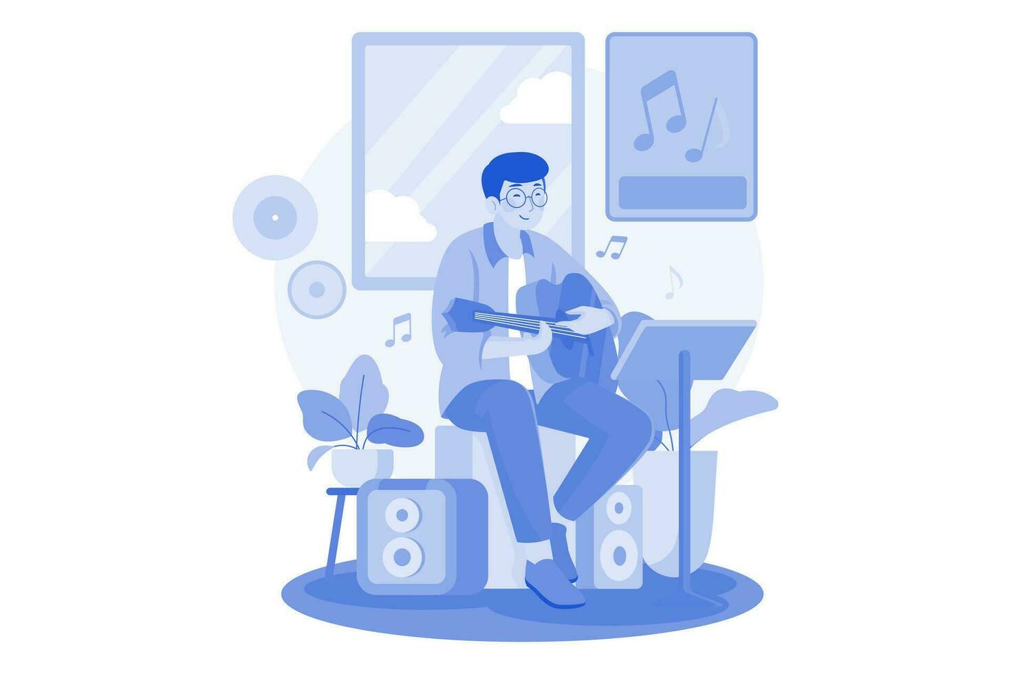 Musicians create melodic harmonies. vector