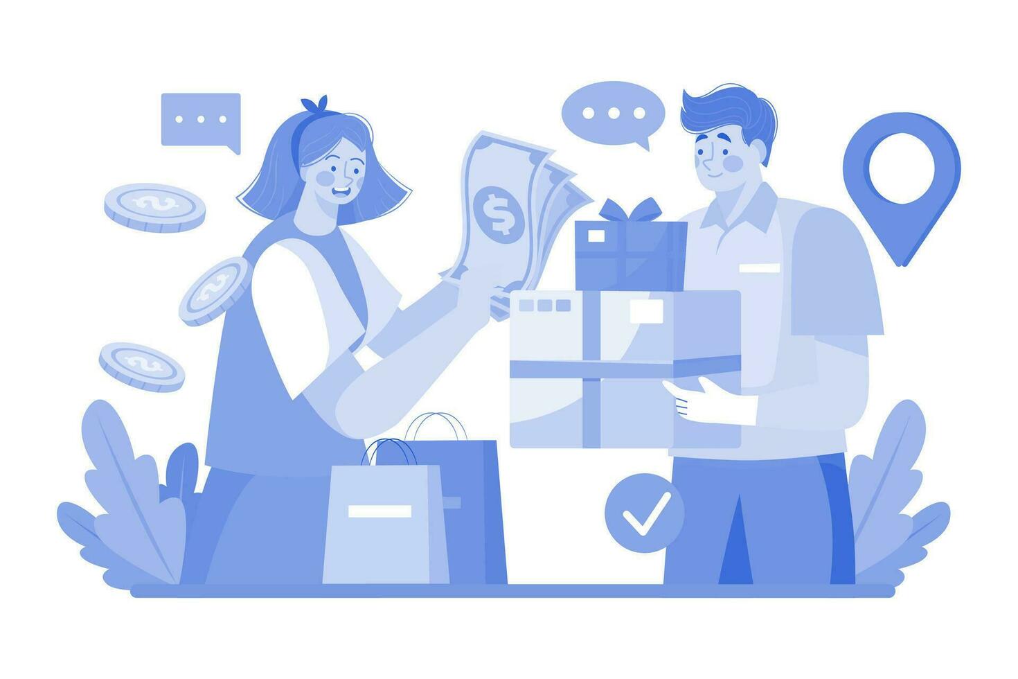 Cash On Delivery Illustration concept on a white background vector