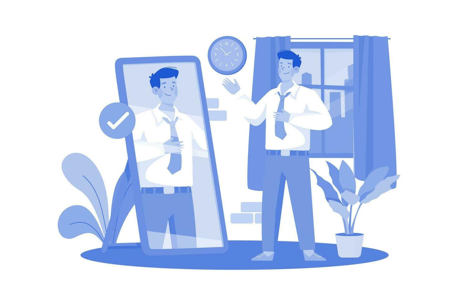 Man Getting Ready For Office vector